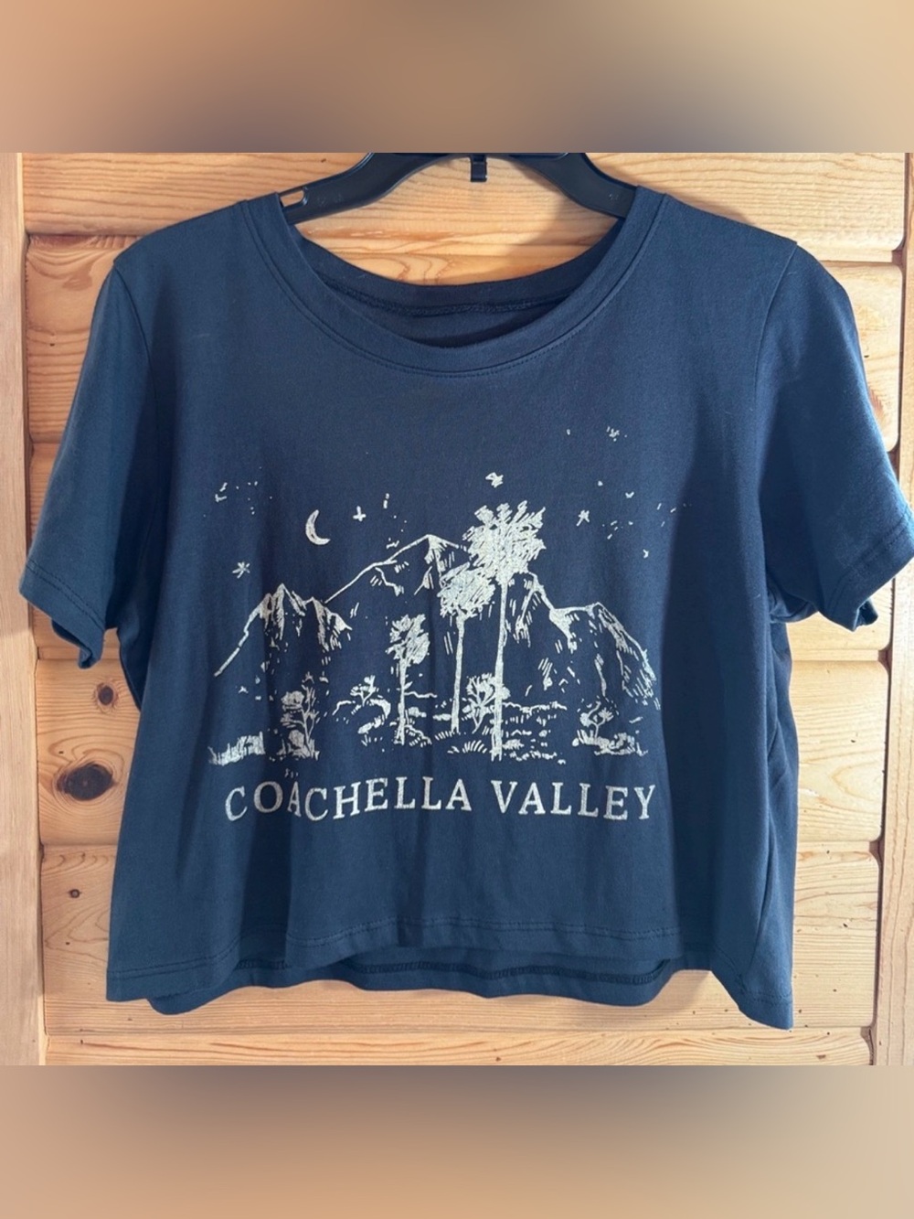 Coachella Valley Black Graphic Crop Tee Small
